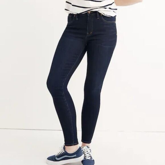 Madewell Petite 9" Mid-Rise Skinny Jeans Larkspur Blue Tencel Denim Edition 26P - Picture 1 of 9
